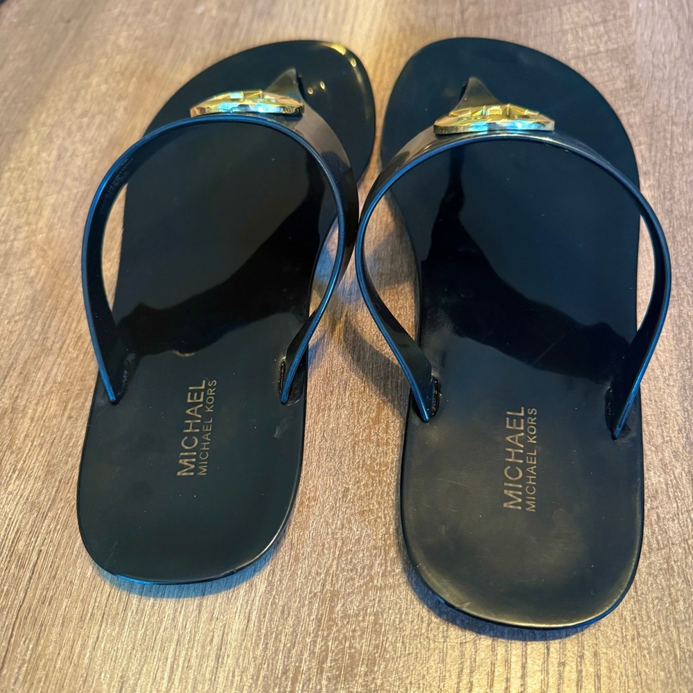 Michael Kors Black and Gold Women's Sandals - Picture 2 of 3